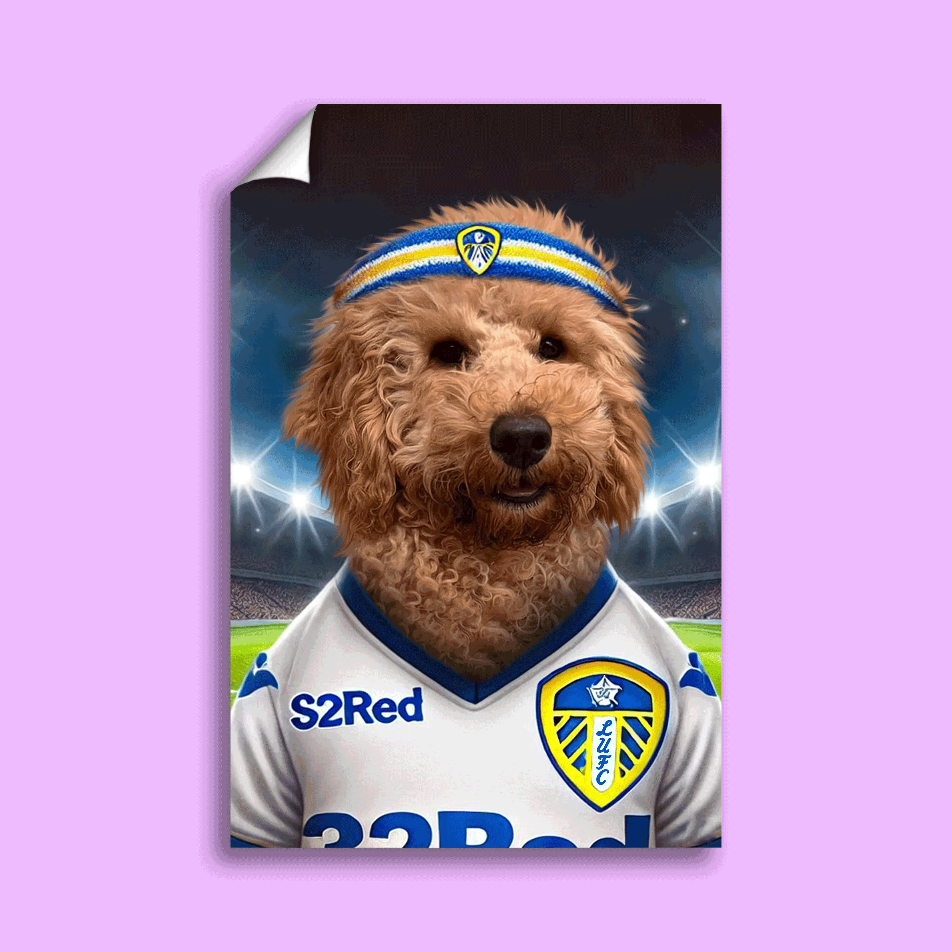 Leeds United Pet Portrait - Custom Football Fan Canvas